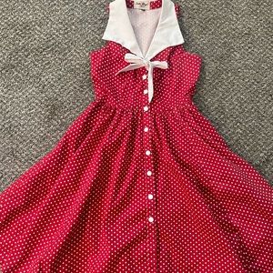 Red/White Polka Dot Circle Dress - Bettie Page Brand Size Medium
